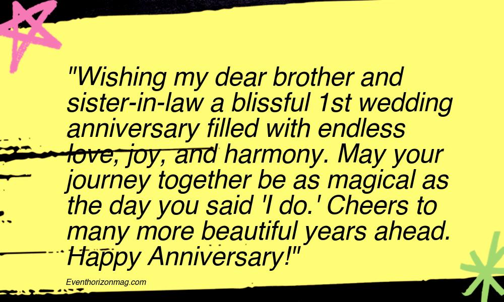 1st Marriage Anniversary Wishes for Brother
