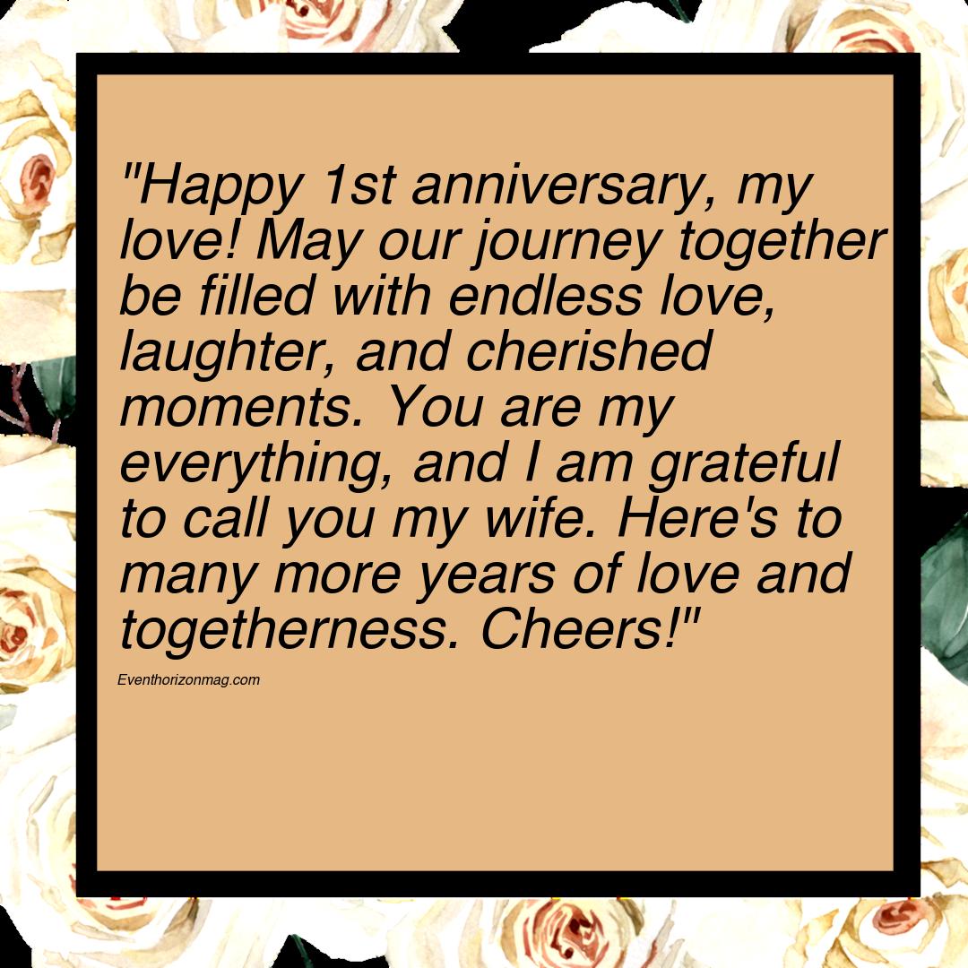 1st Wedding Anniversary Wishes for Wife