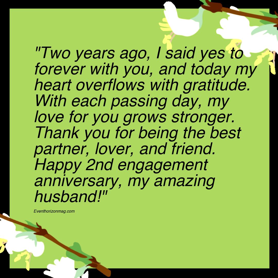 2 Year Engagement Anniversary Messages for Husband