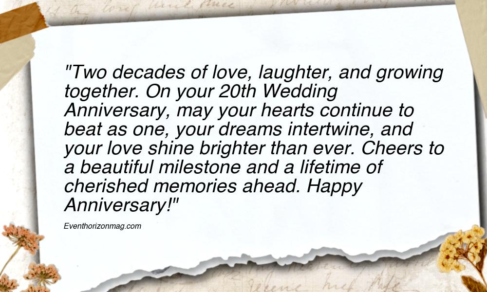 20th Wedding Anniversary Messages