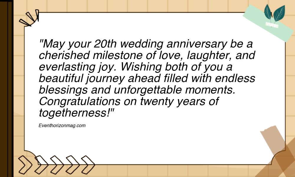 20th Wedding Anniversary Wishes for Brother and Sister in Law