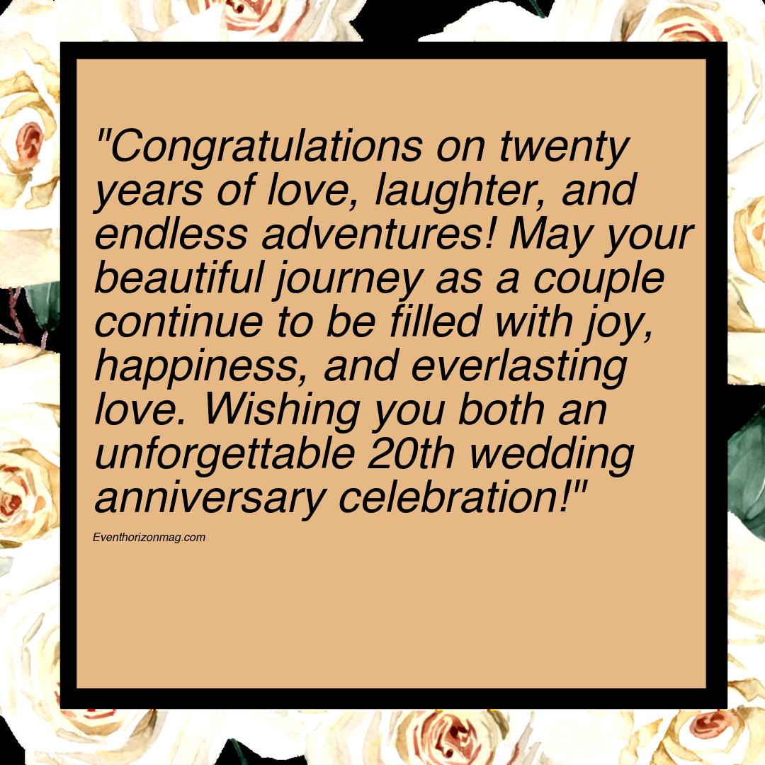 20th Wedding Anniversary Wishes for Friend