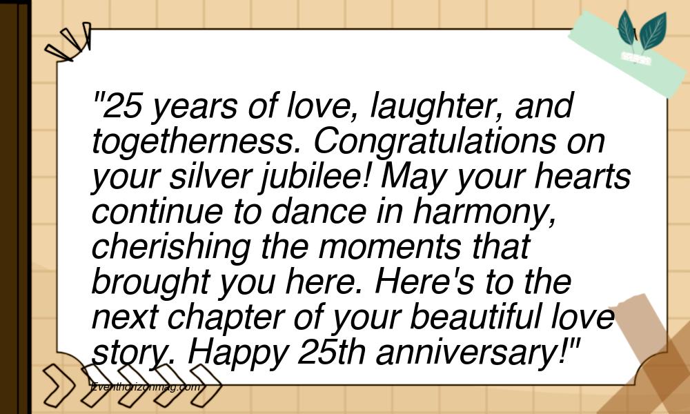 25th Wedding Anniversary Messages