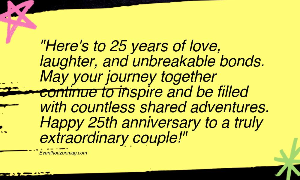 25th Wedding Anniversary Wishes for Couple