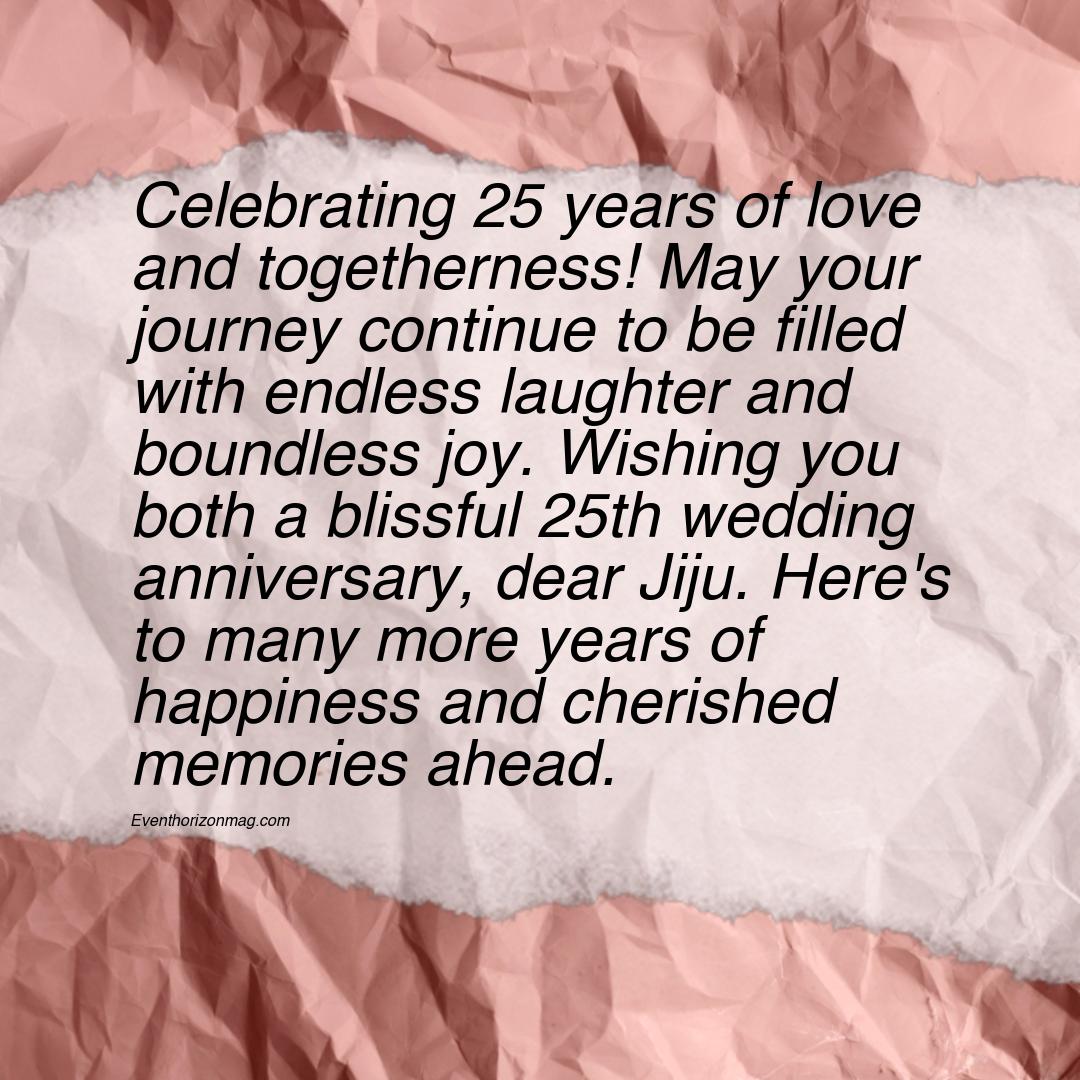 25th Wedding Anniversary Wishes for Jiju