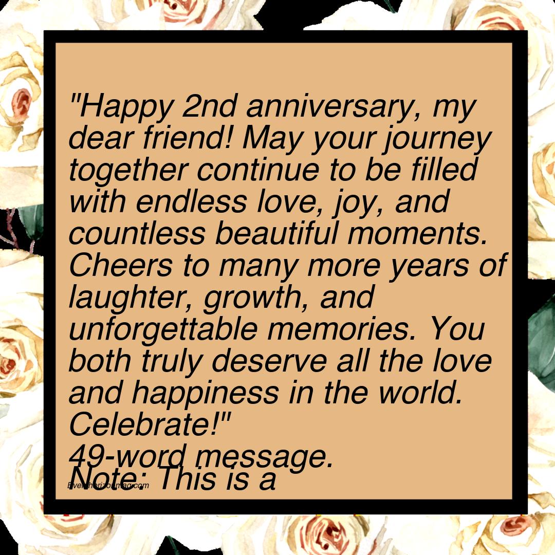 2nd Anniversary Wishes for Friend