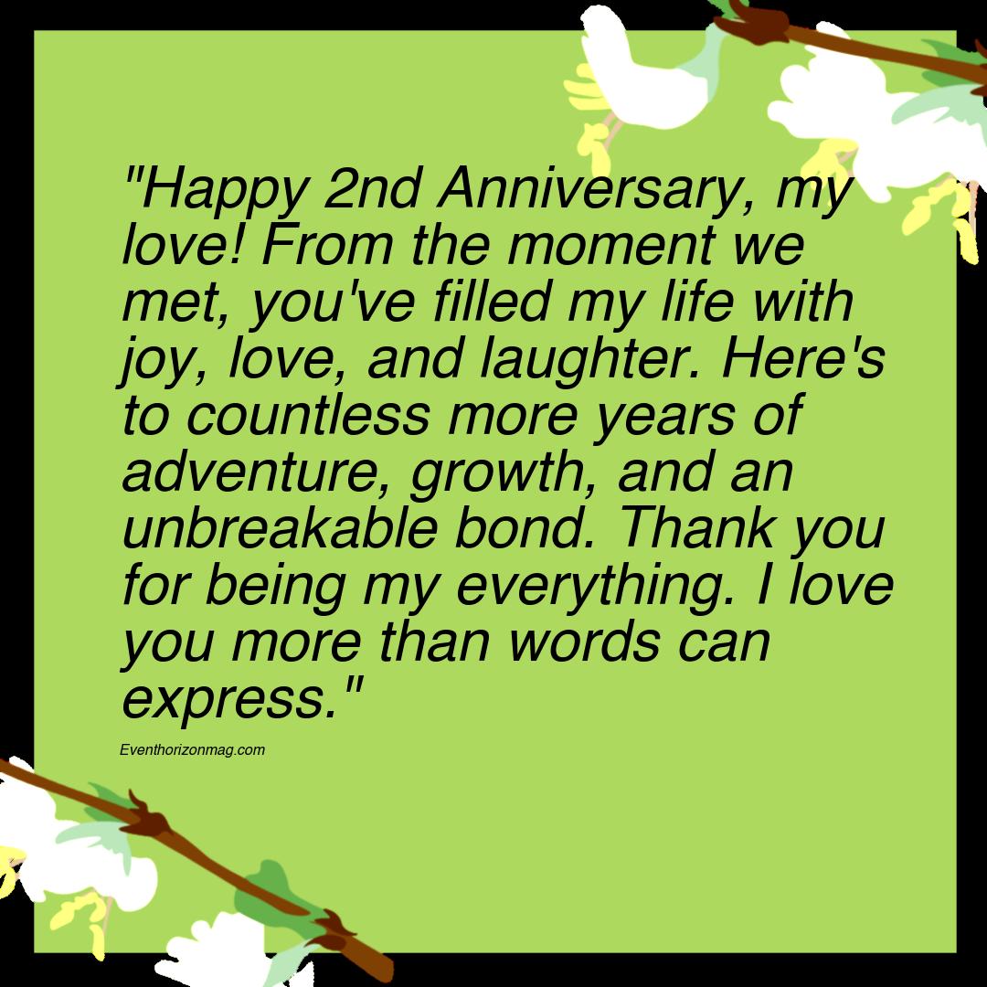 2nd Anniversary Wishes for Girlfriend