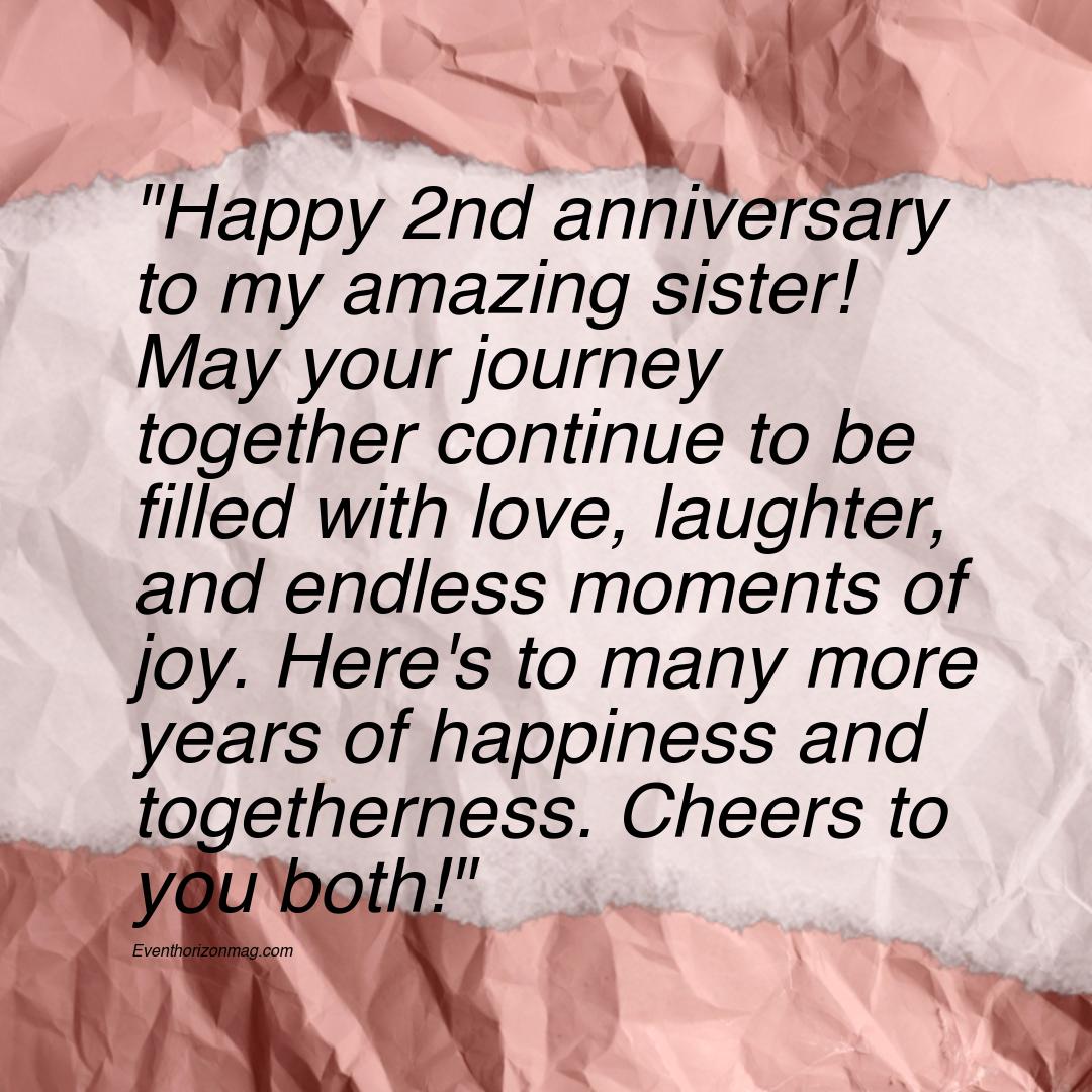 2nd Anniversary Wishes for Sister
