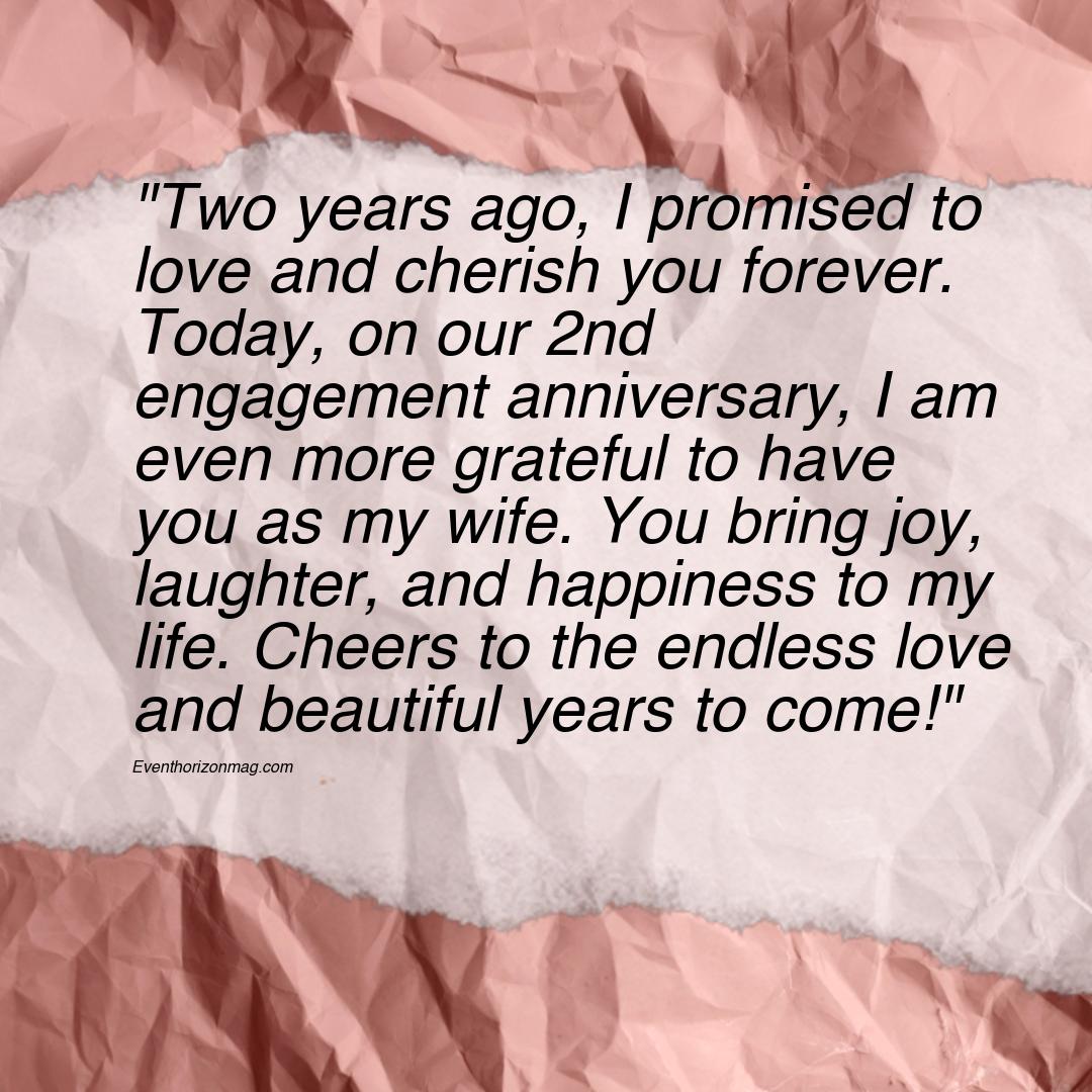 2nd Engagement Anniversary Wishes for Wife