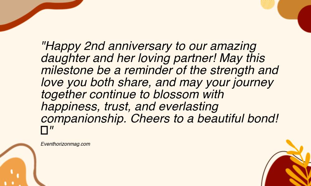 2nd Marriage Anniversary Messages for Daughter