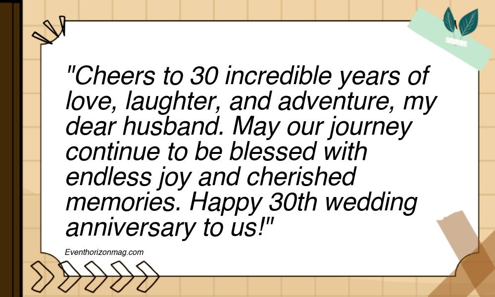 30th Wedding Anniversary Wishes for Husband