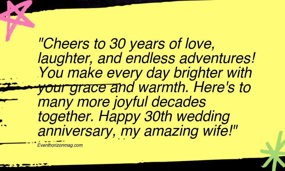 30th Wedding Anniversary Wishes for Wife
