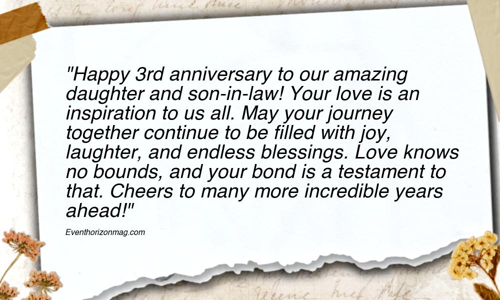 3rd Marriage Anniversary Messages for Daughter