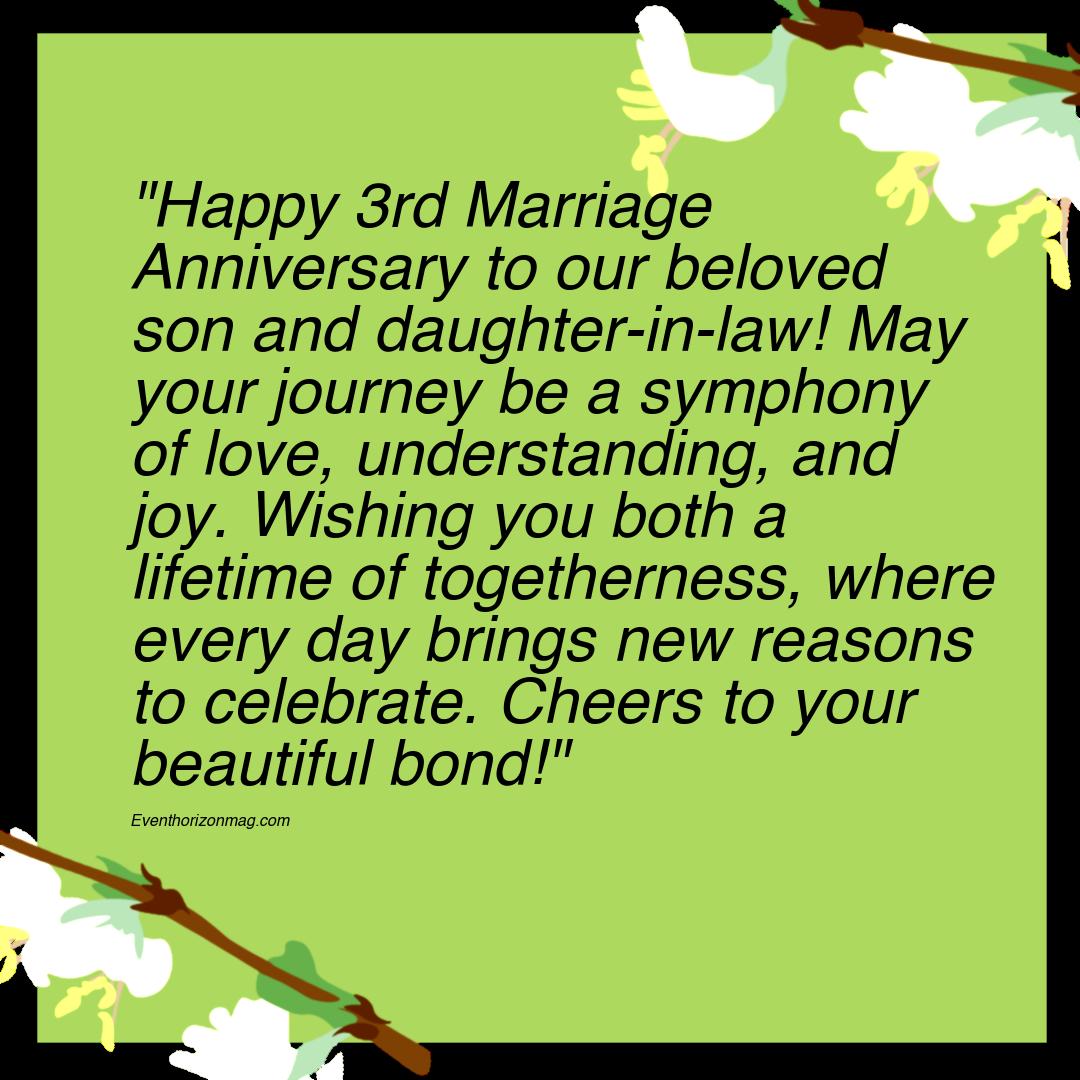 3rd Marriage Anniversary Messages for Son