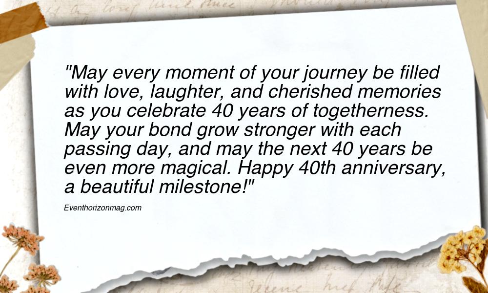 40th Wedding Anniversary Wishes for Couple