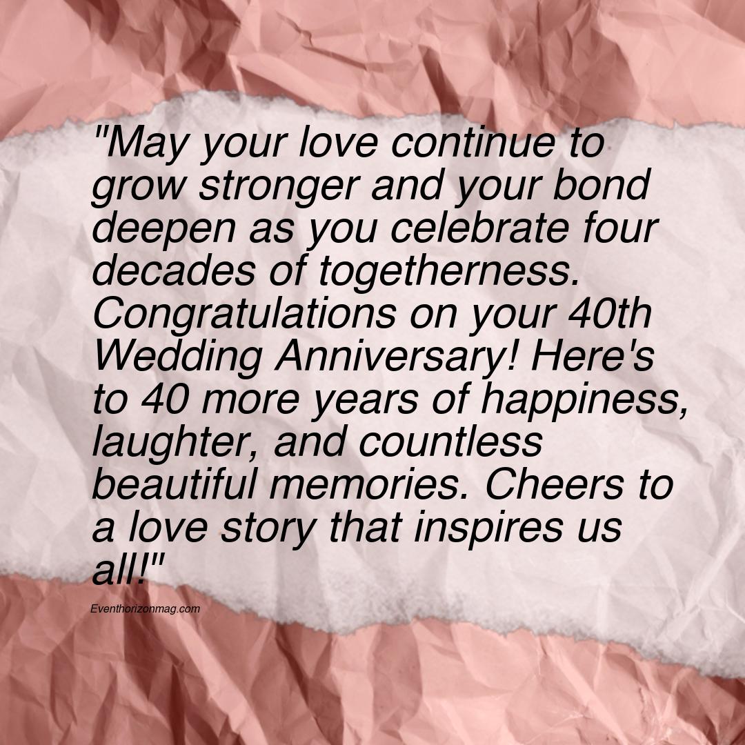 40th Wedding Anniversary Wishes for Daughter and Son in Law