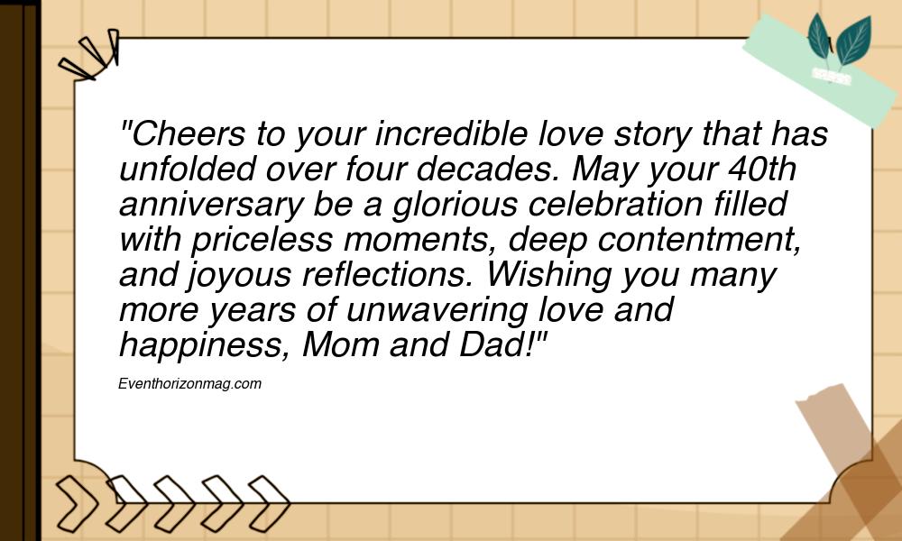 40th Wedding Anniversary Wishes for Mom and Dad