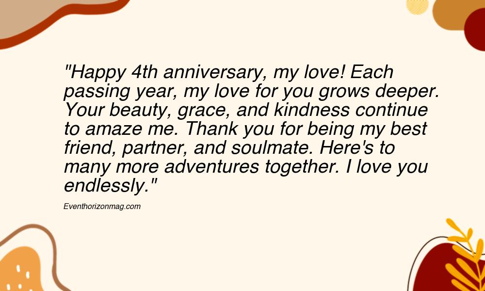 4th Wedding Anniversary Messages for Wife
