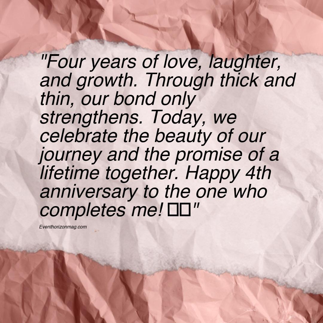 4th Wedding Anniversary Messages