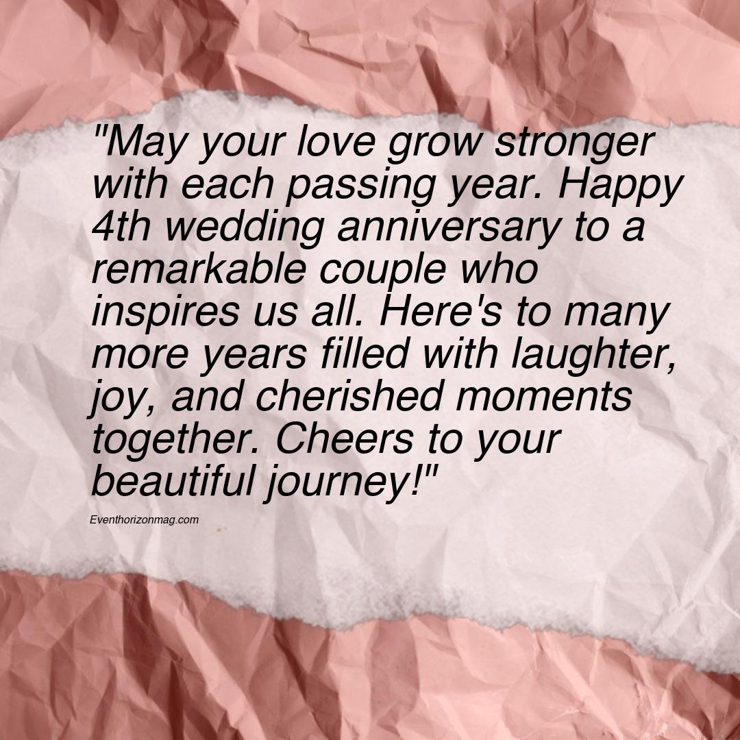 4th Wedding Anniversary Wishes for Friend
