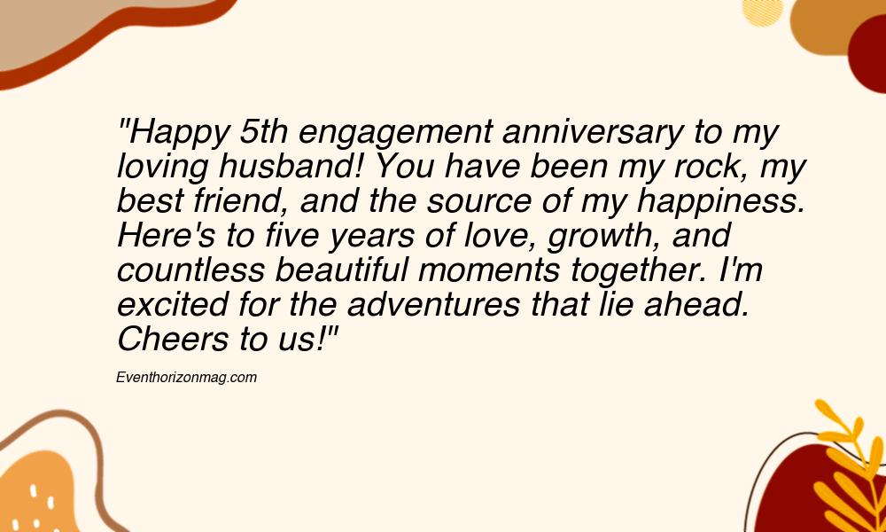 5th Engagement Anniversary Wishes to Husband
