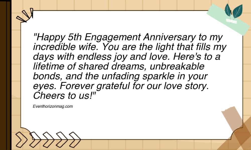 5th Engagement Anniversary Wishes to Wife