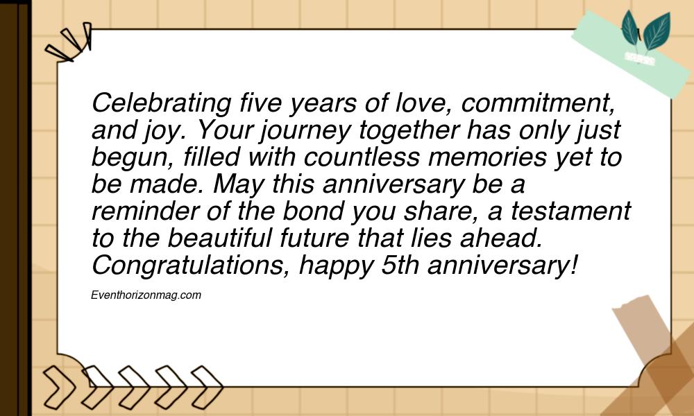 5th Wedding Anniversary Messages for Couple