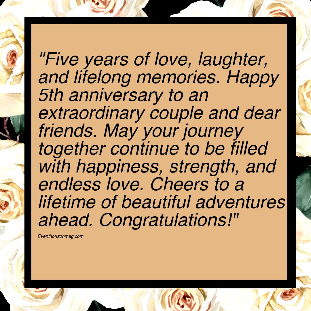5th Wedding Anniversary Messages for Friend