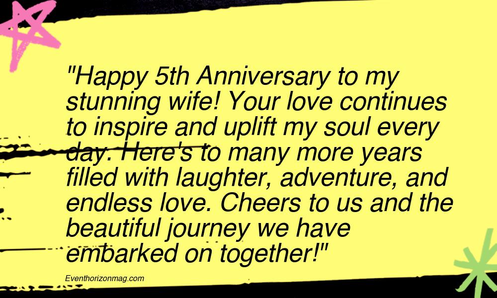5th Wedding Anniversary Wishes for Wife