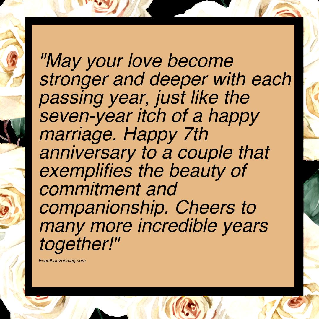 7th Wedding Anniversary Wishes for Couple