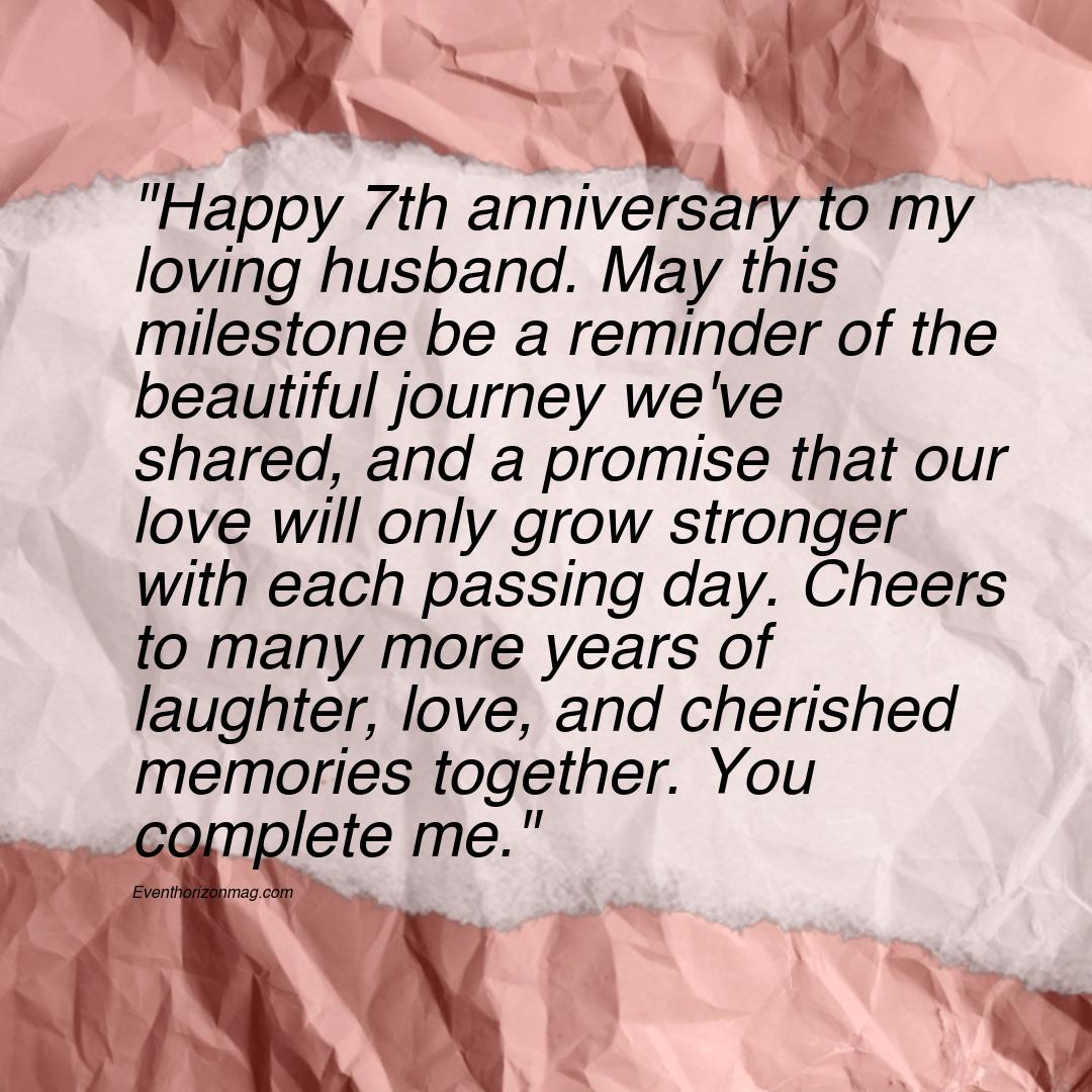 7th Wedding Anniversary Wishes for Husband