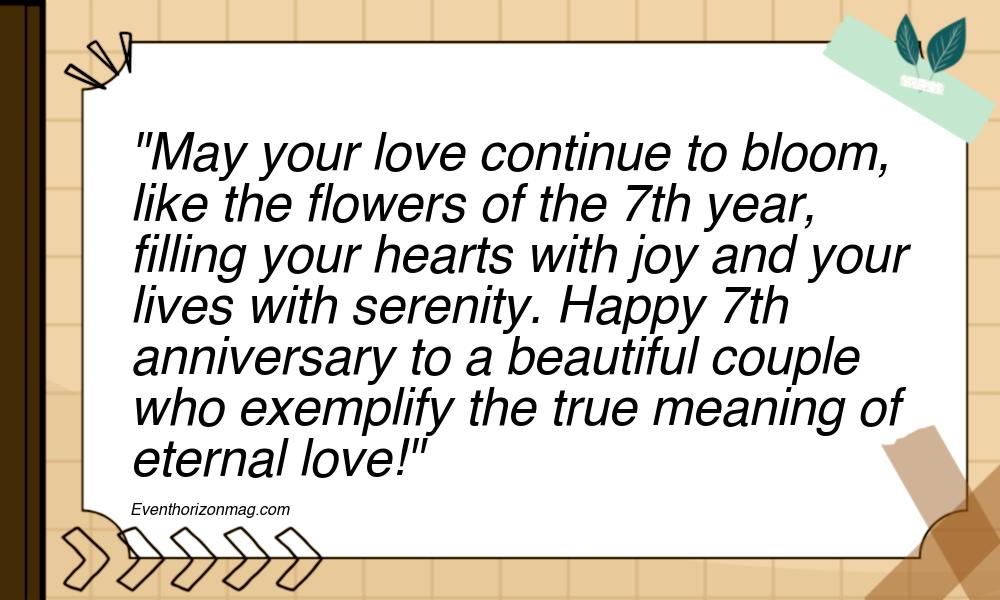 7th Wedding Anniversary Wishes for Sister and Brother in Low