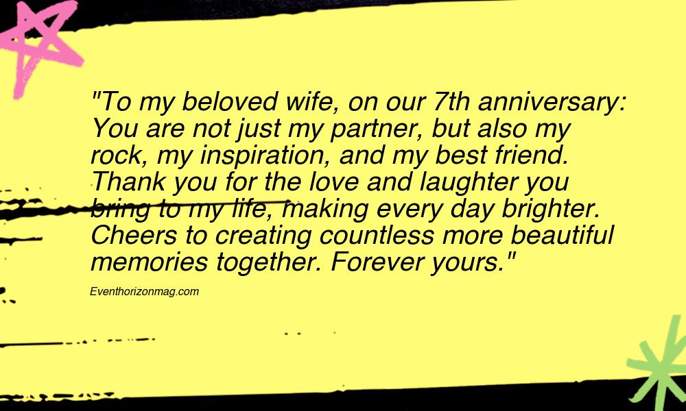 7th Wedding Anniversary Wishes for Wife