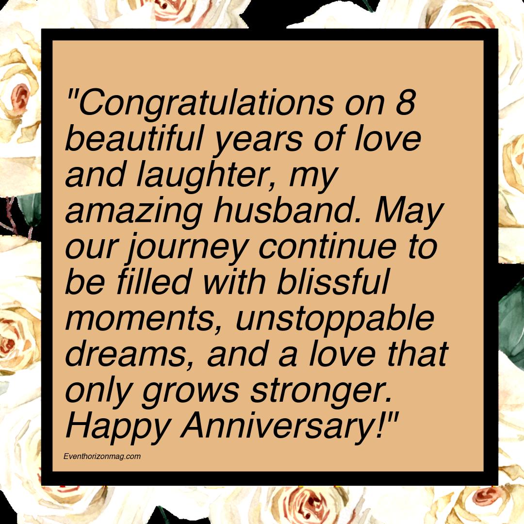 8 Years Together Anniversary Wishes for Husband