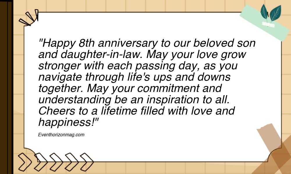 8th Marriage Anniversary Messages for Son