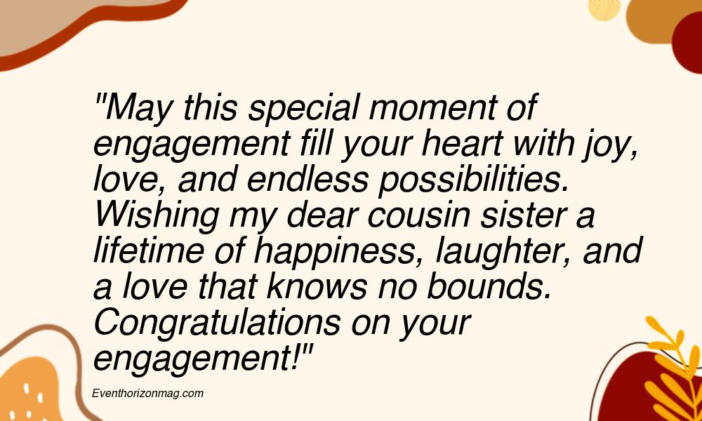 Engagement Wishes for Cousin Sister