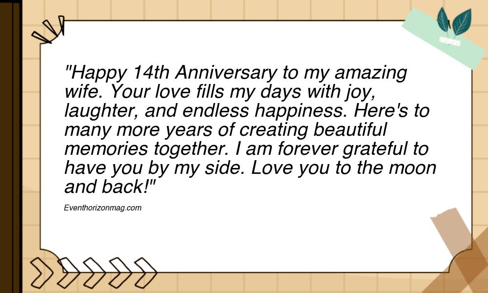 Happy 14th Anniversary Wishes for Wife