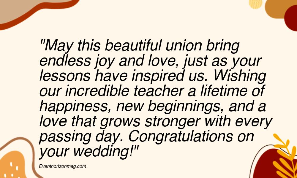 Happy Wedding Messages for Teacher