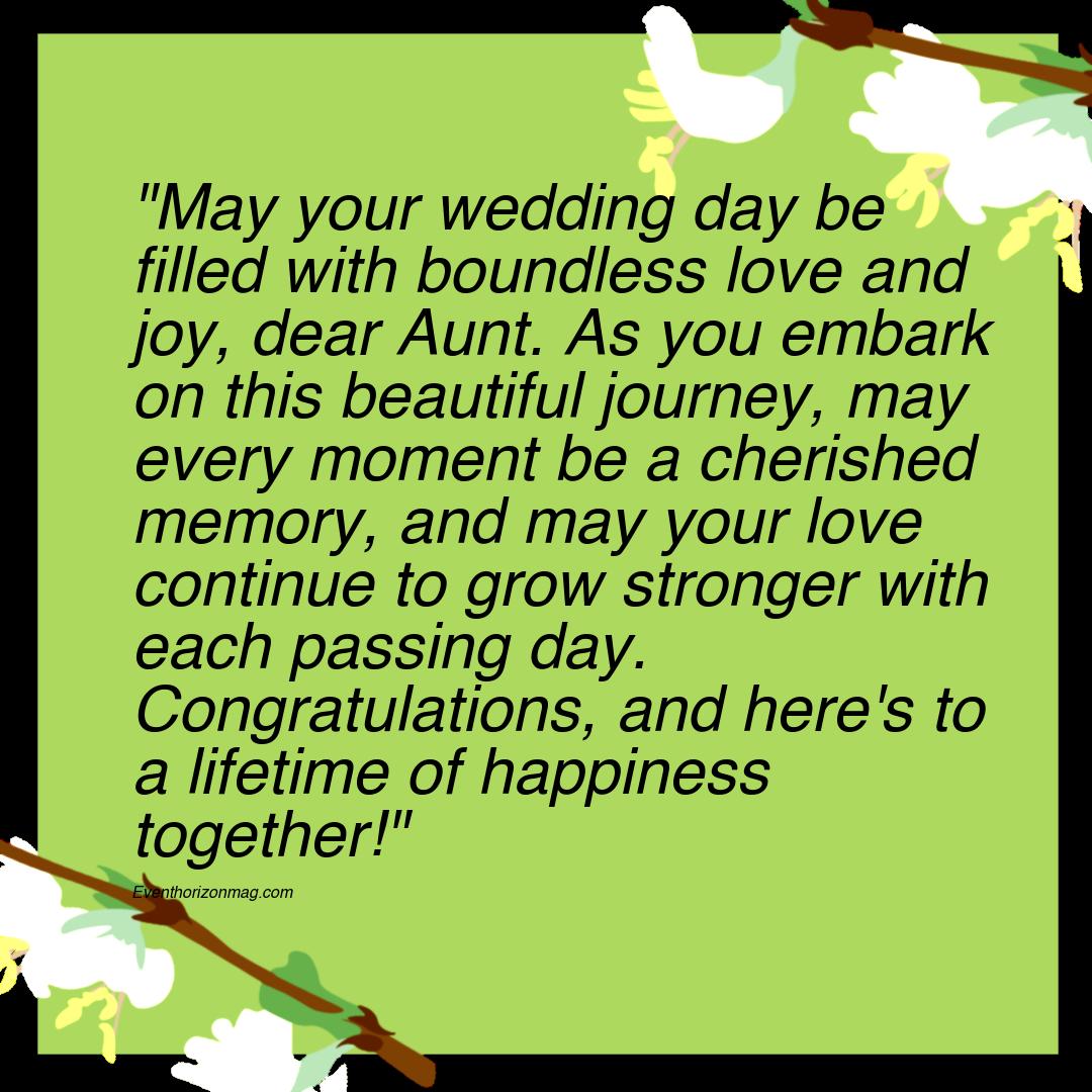 Sentimental Wedding Wishes for Aunt