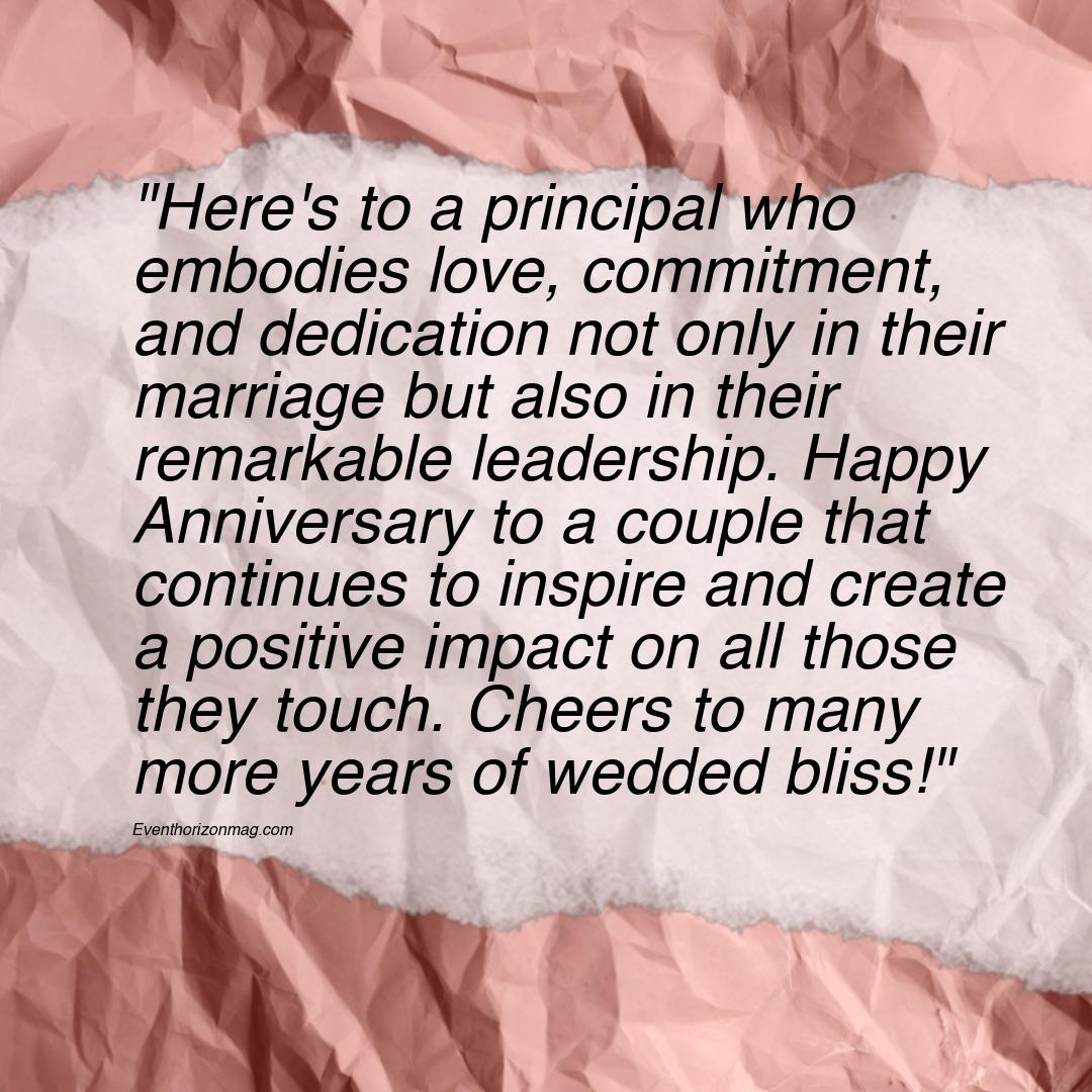 Wedding Anniversary Wishes for Principal