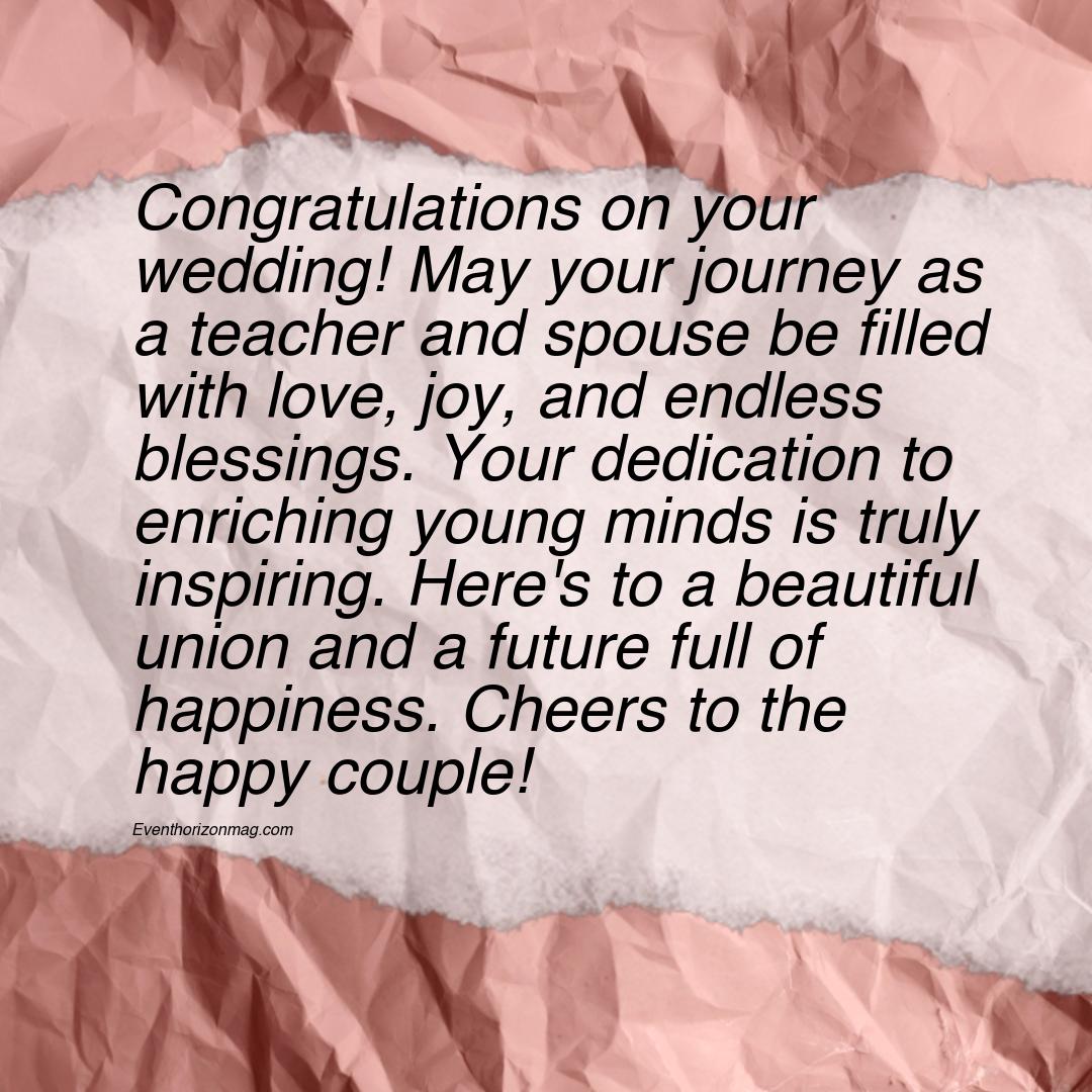 Wedding Wishes Congratulations for Teacher
