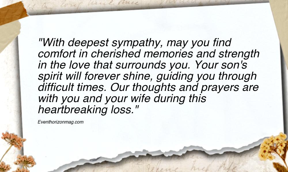 Condolence Messages For Loss of Son Wife