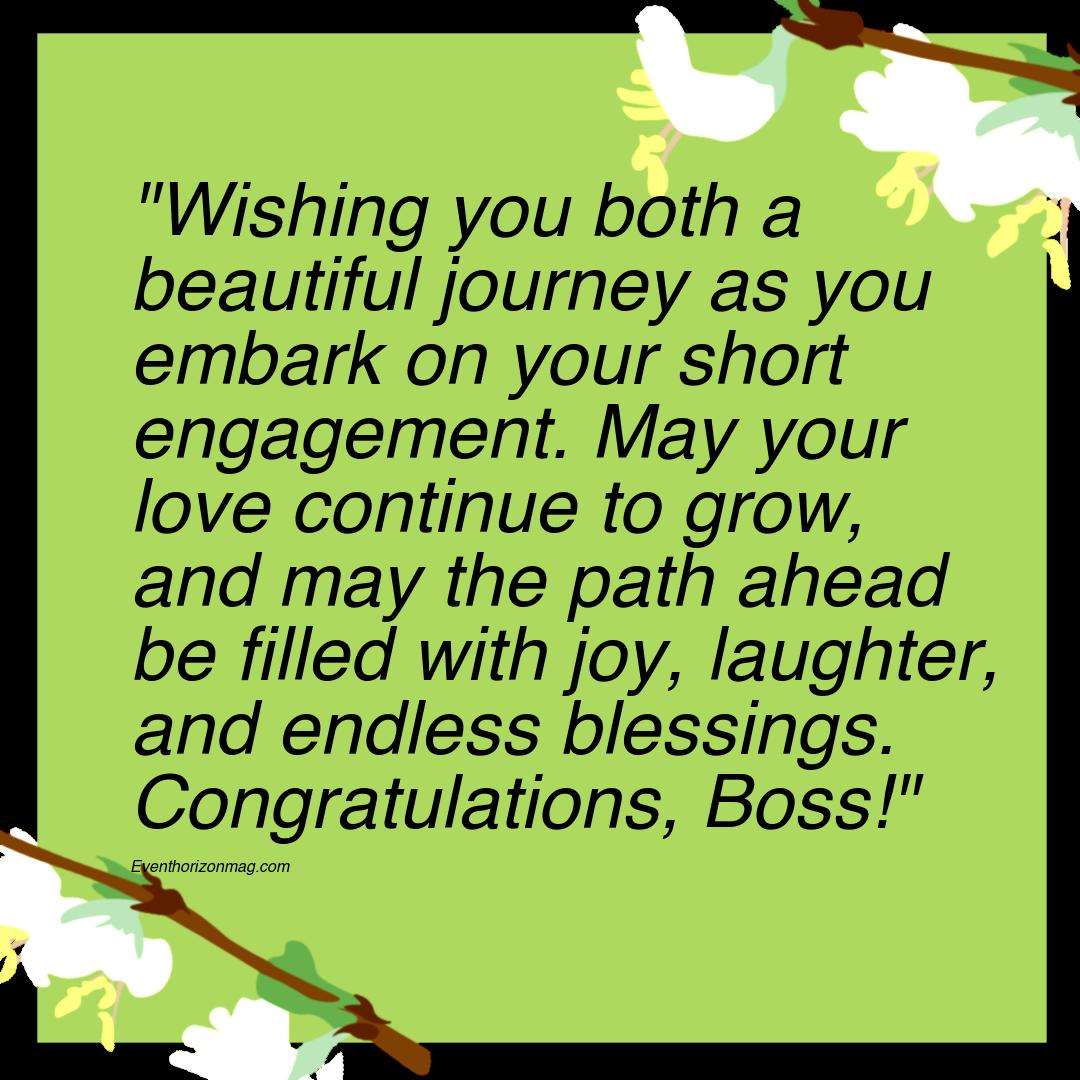Short Engagement Wishes for Boss