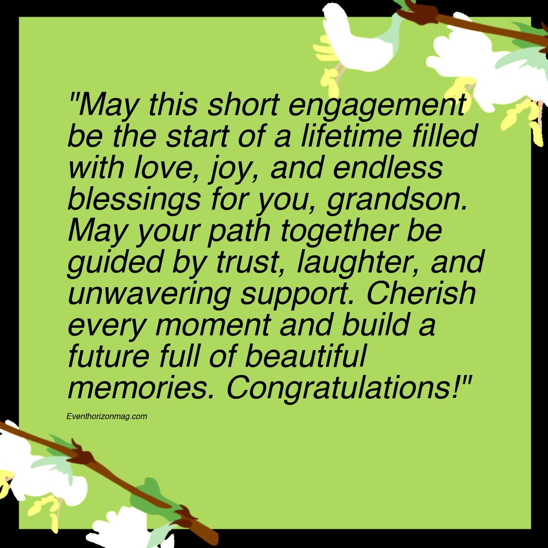 Short Engagement Wishes for Grandson